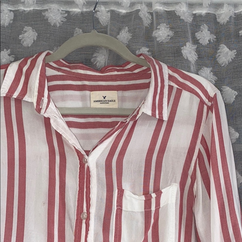 American Eagle button down striped top